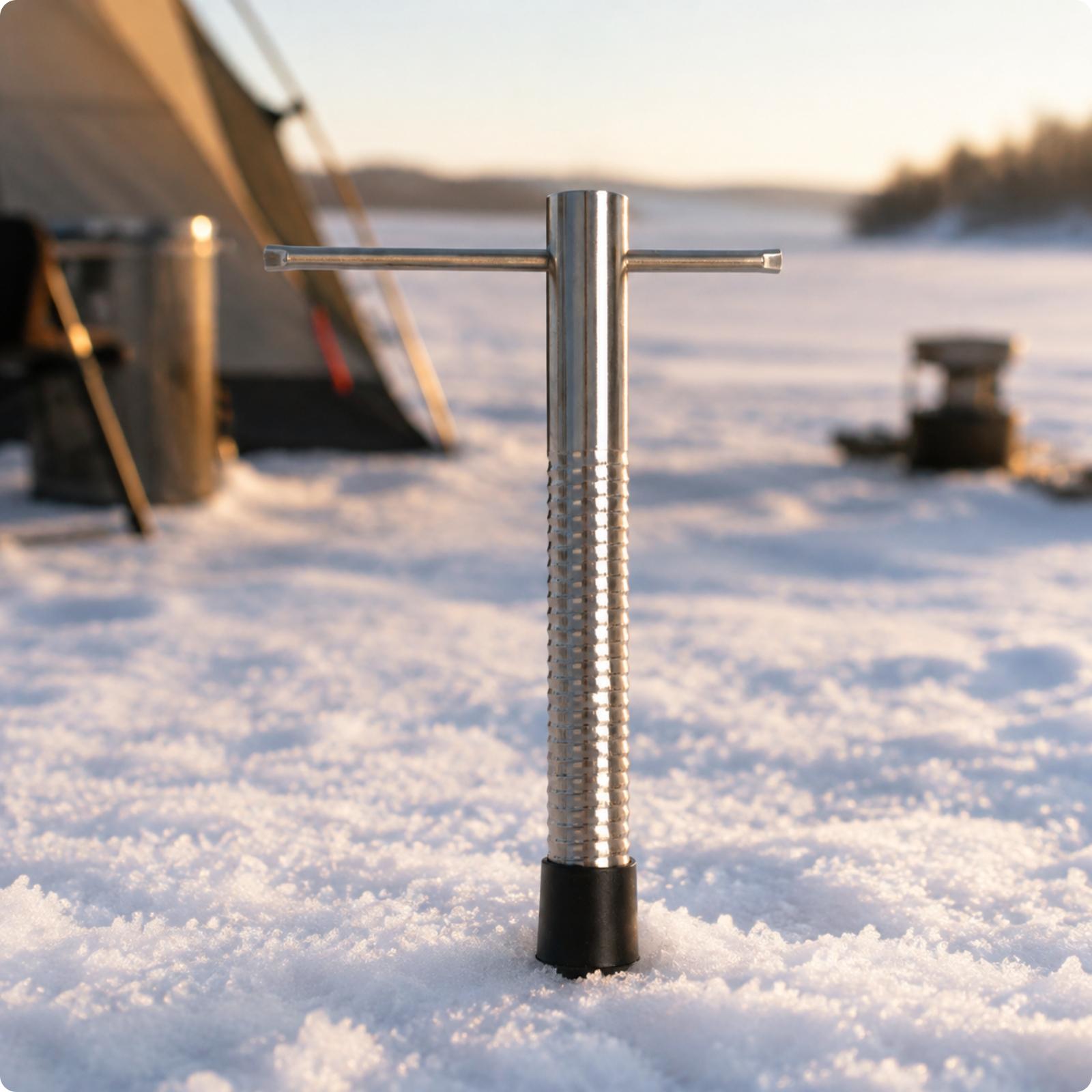 Compact Steel Ice Auger Drill  - đánh giá và giá Fishing Rod Ice