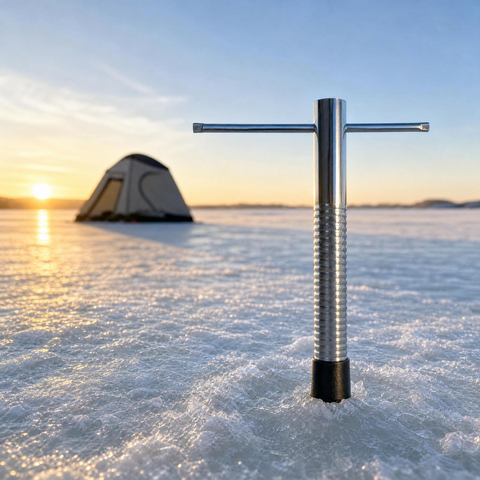 Compact Steel Ice Auger Drill  - đánh giá và giá Fishing Rod Ice
